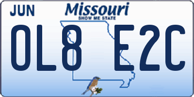MO license plate OL8E2C