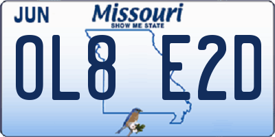 MO license plate OL8E2D