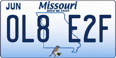 MO license plate OL8E2F