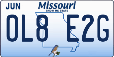 MO license plate OL8E2G
