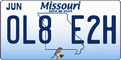MO license plate OL8E2H