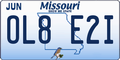 MO license plate OL8E2I