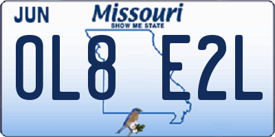 MO license plate OL8E2L