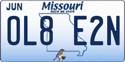 MO license plate OL8E2N