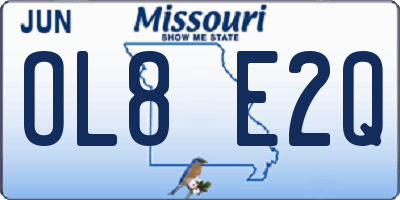 MO license plate OL8E2Q