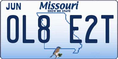 MO license plate OL8E2T