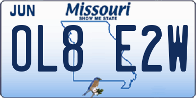 MO license plate OL8E2W