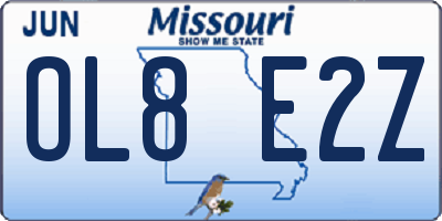 MO license plate OL8E2Z