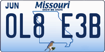 MO license plate OL8E3B