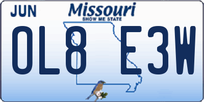 MO license plate OL8E3W