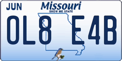 MO license plate OL8E4B