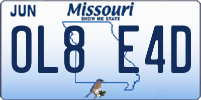 MO license plate OL8E4D