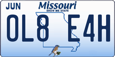 MO license plate OL8E4H