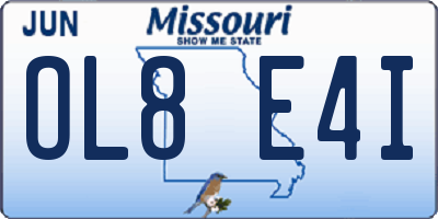 MO license plate OL8E4I