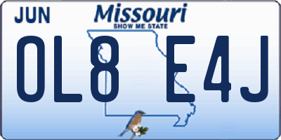 MO license plate OL8E4J