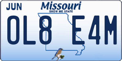 MO license plate OL8E4M