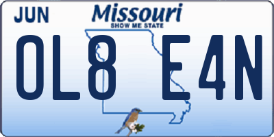 MO license plate OL8E4N