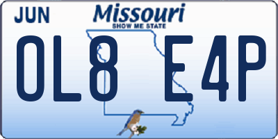 MO license plate OL8E4P