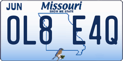 MO license plate OL8E4Q