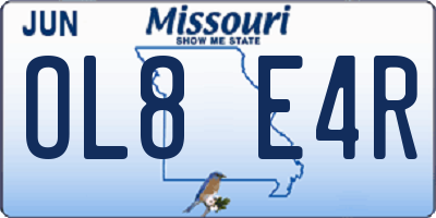 MO license plate OL8E4R
