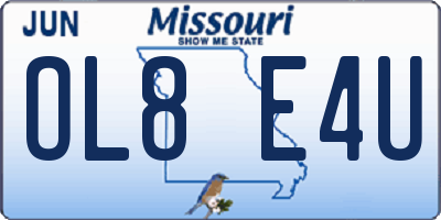 MO license plate OL8E4U
