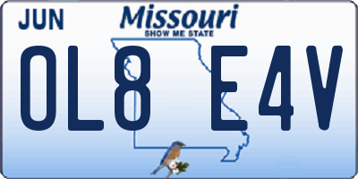 MO license plate OL8E4V