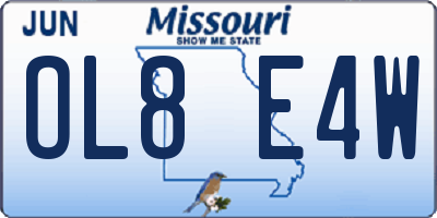 MO license plate OL8E4W