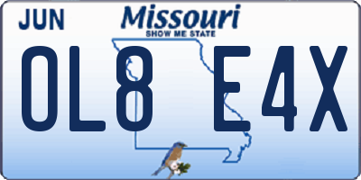 MO license plate OL8E4X