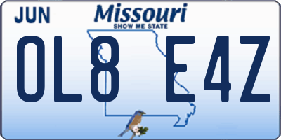 MO license plate OL8E4Z