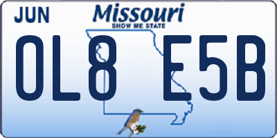 MO license plate OL8E5B