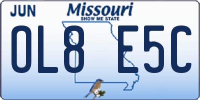 MO license plate OL8E5C