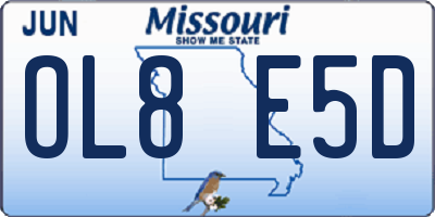 MO license plate OL8E5D
