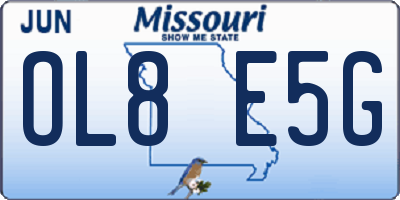 MO license plate OL8E5G
