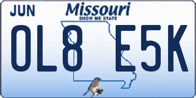 MO license plate OL8E5K