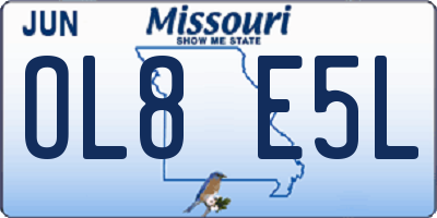 MO license plate OL8E5L
