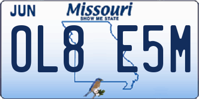 MO license plate OL8E5M