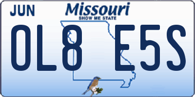 MO license plate OL8E5S