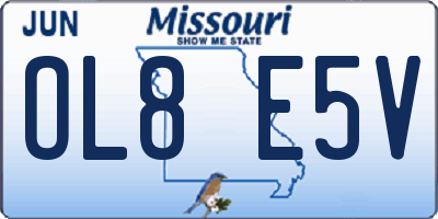 MO license plate OL8E5V
