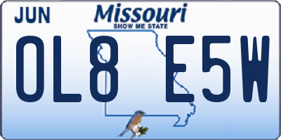 MO license plate OL8E5W