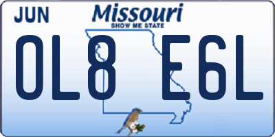 MO license plate OL8E6L