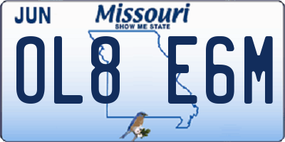 MO license plate OL8E6M