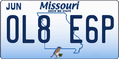 MO license plate OL8E6P