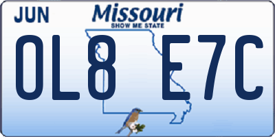MO license plate OL8E7C