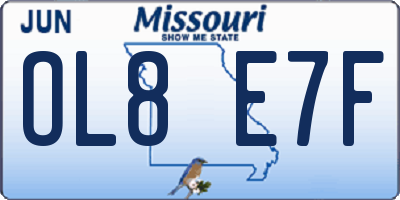 MO license plate OL8E7F