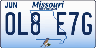 MO license plate OL8E7G