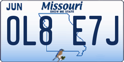 MO license plate OL8E7J