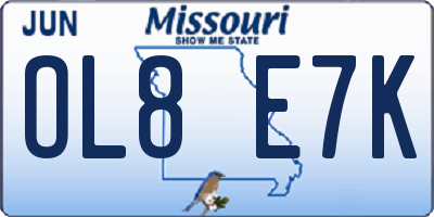 MO license plate OL8E7K