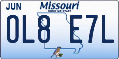 MO license plate OL8E7L