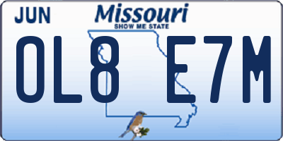MO license plate OL8E7M
