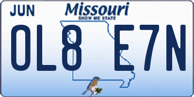MO license plate OL8E7N